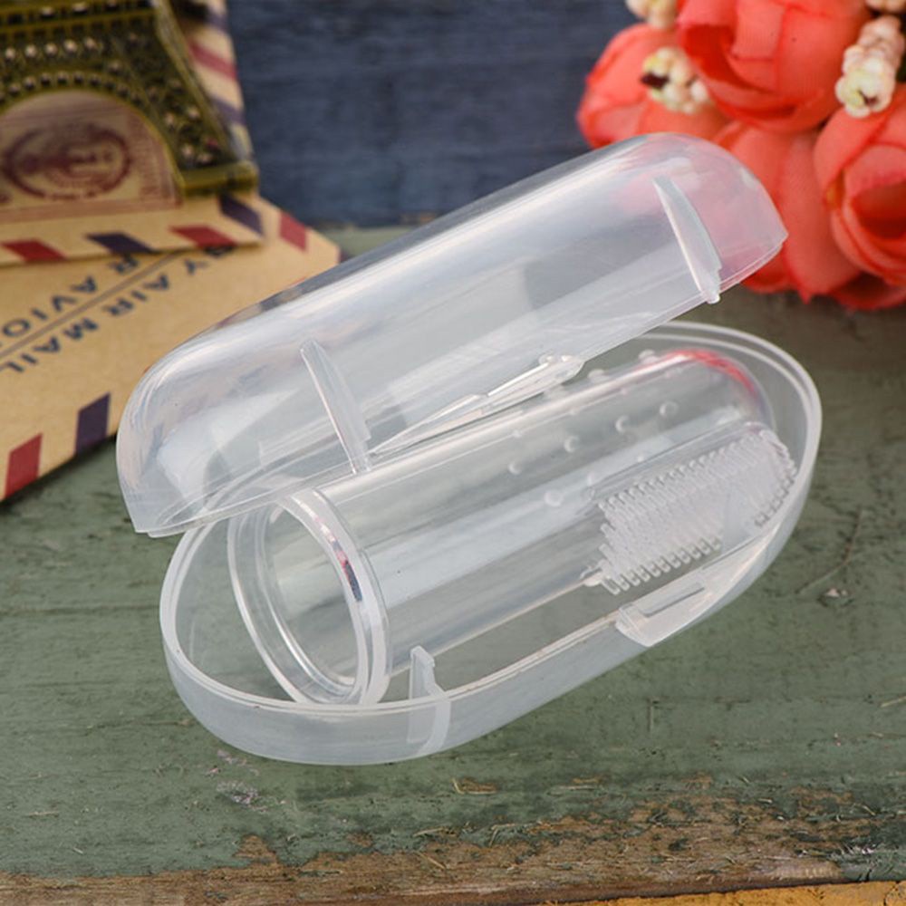 YIYU Bộ Bàn Chải Đánh Răng Mát Xa Ngón Tay Bằng Cao Su Mềm Nhiều Màu Dễ Thương Cho Bé