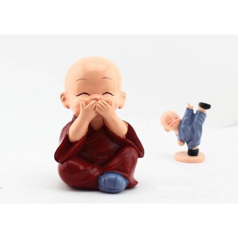 Bộ tượng chú tiểu bốn không  - Tặng kèm 4 tấm dán 3M hai mặt siêu chắc