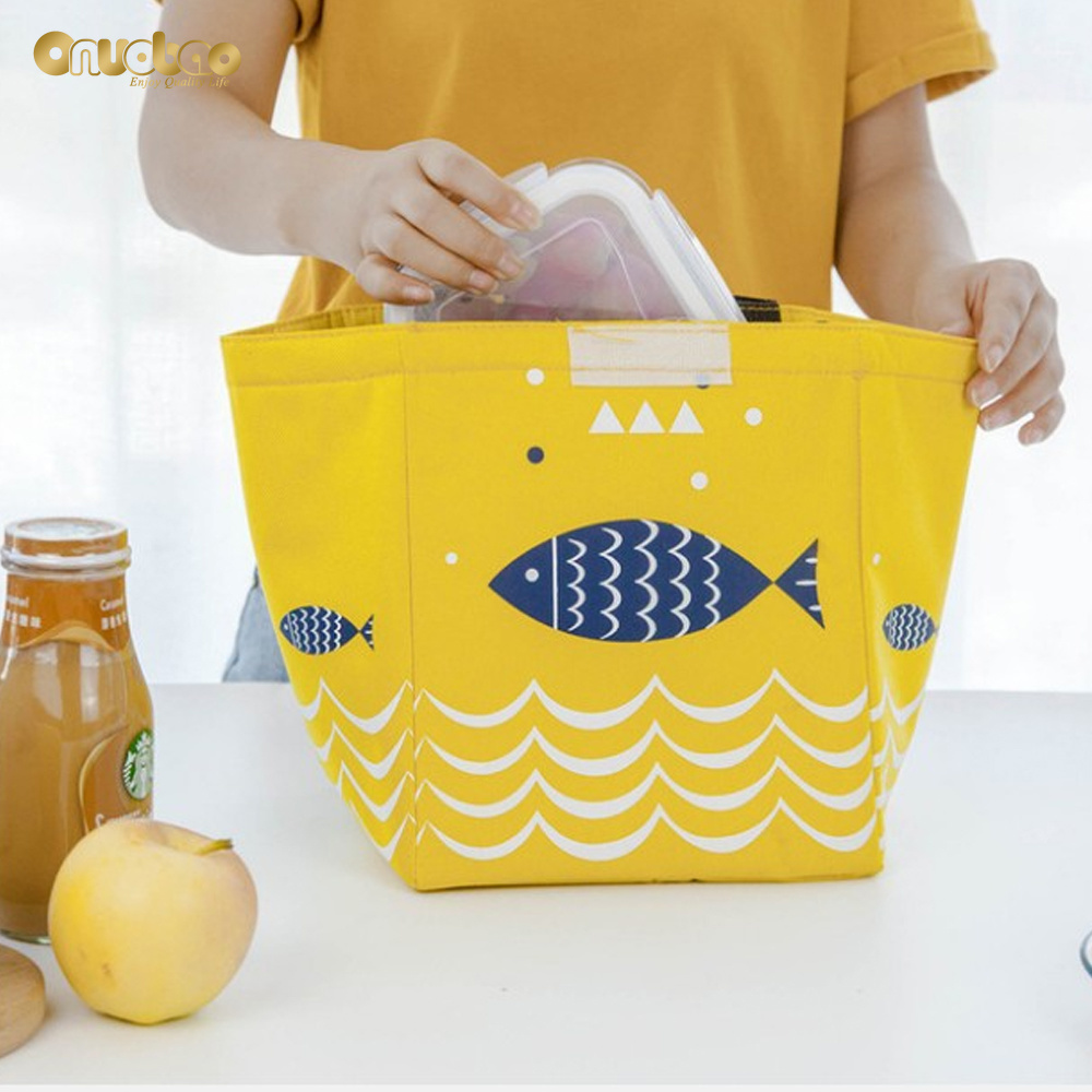 ONUOBAO Túi đựng cơm cách nhiệt in hoạt hình