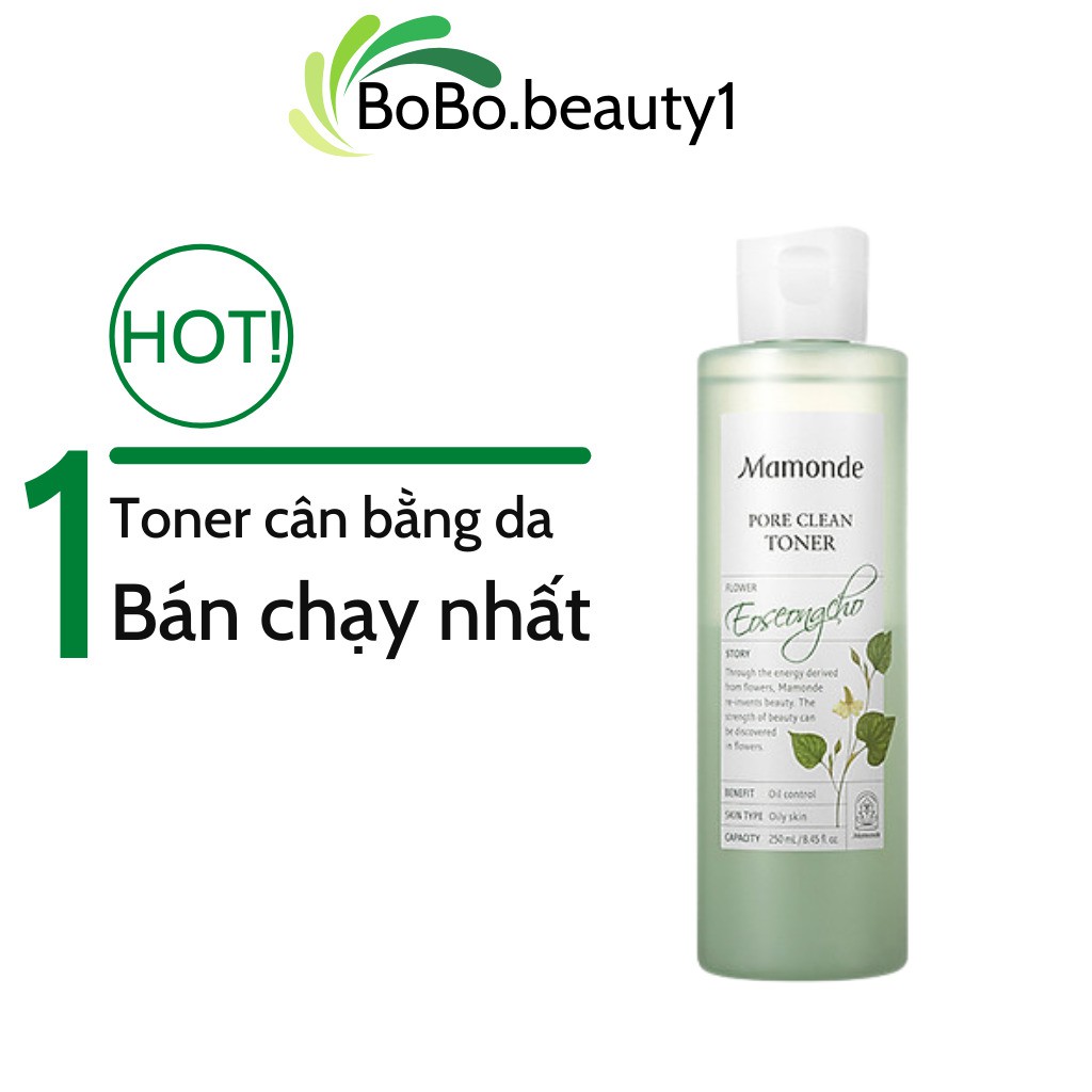 Toner diếp cá MAMONDE Hàn Quốc trắng da giảm mụn làm sạch sâu loại bỏ bã nhờn da mềm mịn