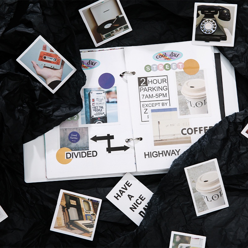 Set 40 Miếng Dán Trang Trí Sổ Tay Phong Cách Ins Đường Phố