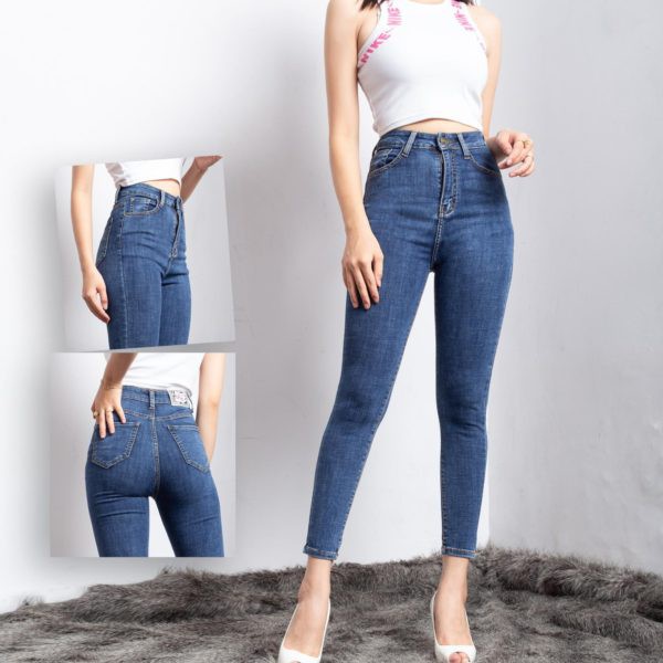 Quần Jean Skinny Nữ Xanh Đậm Đơn Giản, Thời Trang J0308