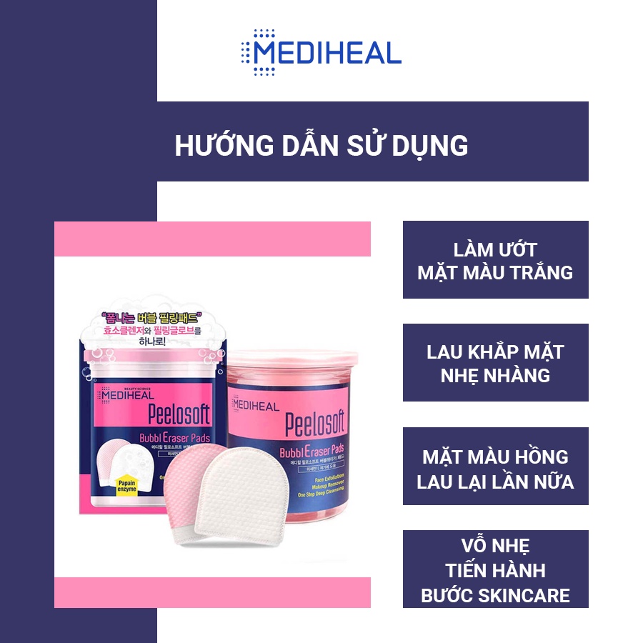 Hộp 20 Miếng Tẩy Tế Bào Chết Mediheal Peelosoft Bubbl Eraser Pads 20 pads