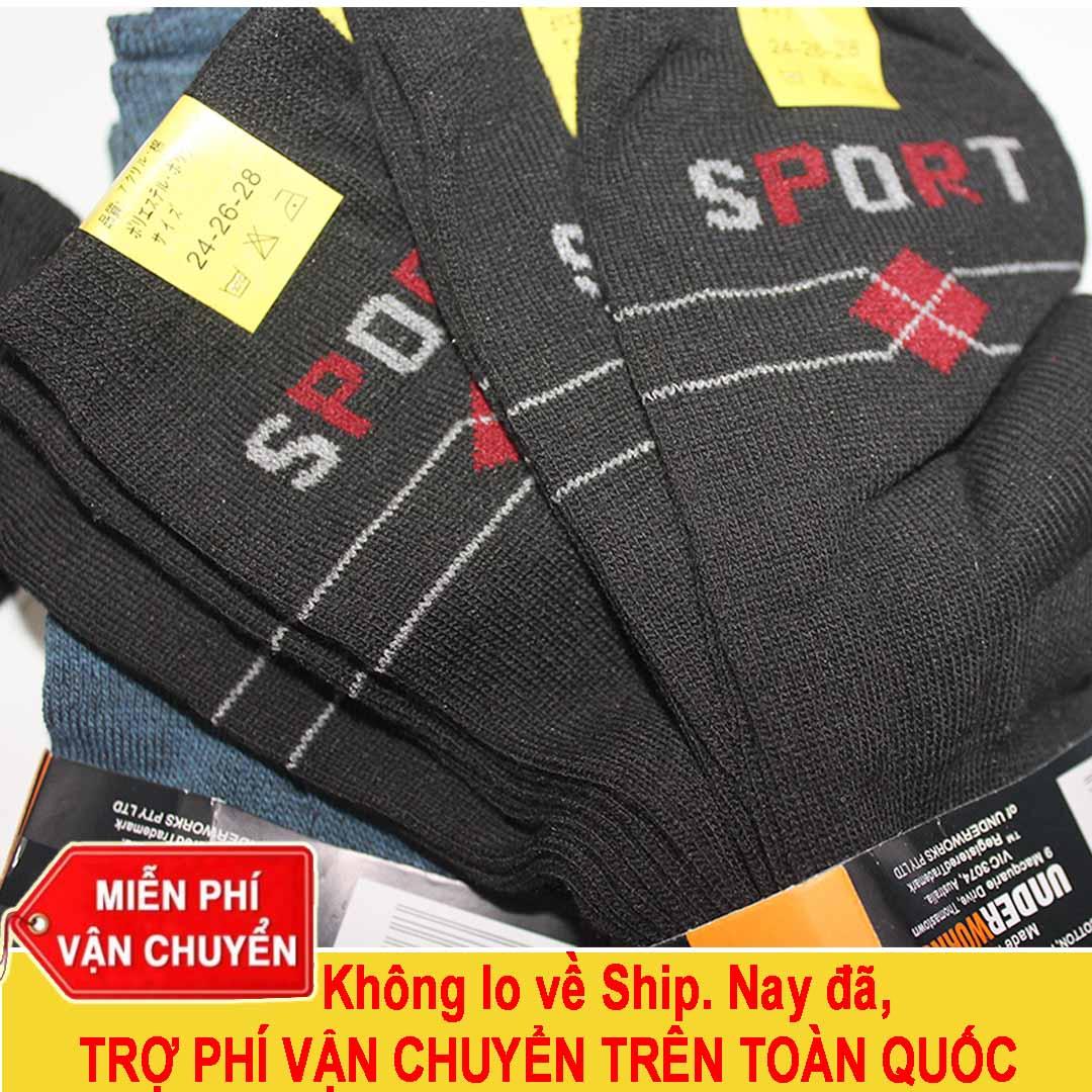 Bộ 20 đôi tất vớ nam cổ trung, chất liệu thun co giãn tốt, mang vào không bị vết hằn