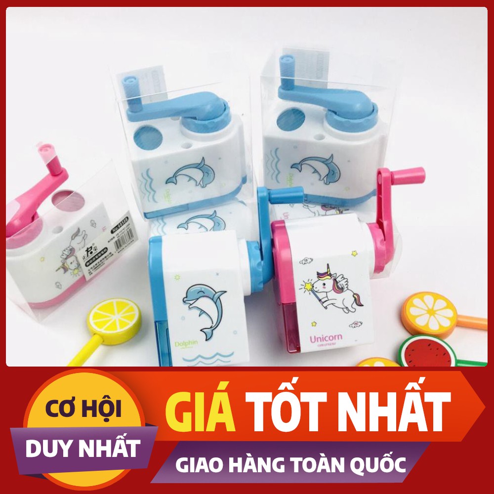 [TRỢ GIÁ] Gọt bút chì quay tay, gọt bút chì có tay quay in hình ngộ ngĩnh_hàng cao cấp bền rẻ