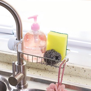 Giá treo vòi sen đựng đồ rửa chén, bọt biển, bông lau bằng inox tiện dụng 11 x 17.5