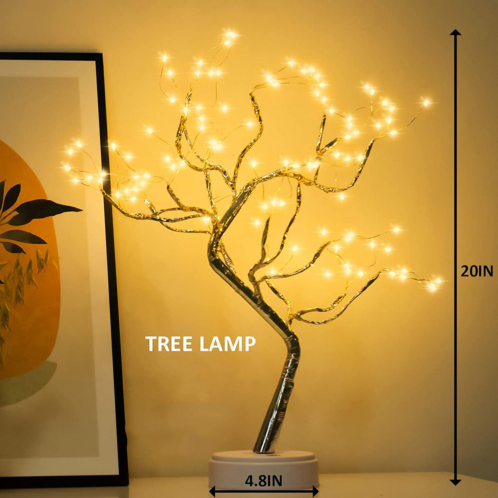 MAYSHOW Wedding Bonsai Tree Light Home Copper Wire String Lights 108 LEDS Night Light Indoor Decoration Party Desktop for Bedroom Battery/USB Operated Gypsophila Lights/Multicolor