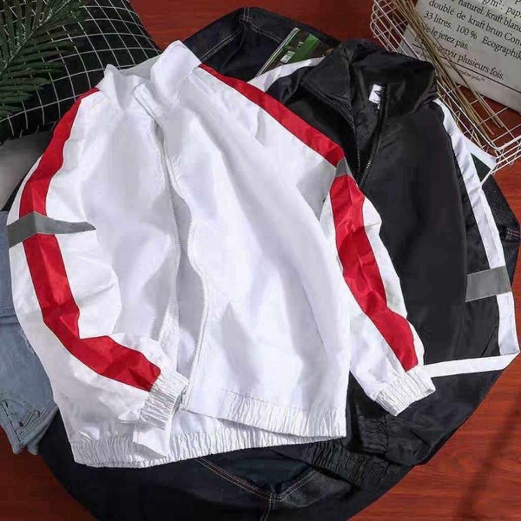 Áo Khoác Unisex Nam Nữ chất vải dù phản quang KD10 form unisex , 2 màu đen trắng thời trang, trẻ trung