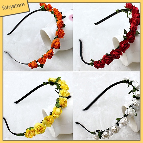 Băng đô cài tóc đính hoa hồng xinh xắn thời trang