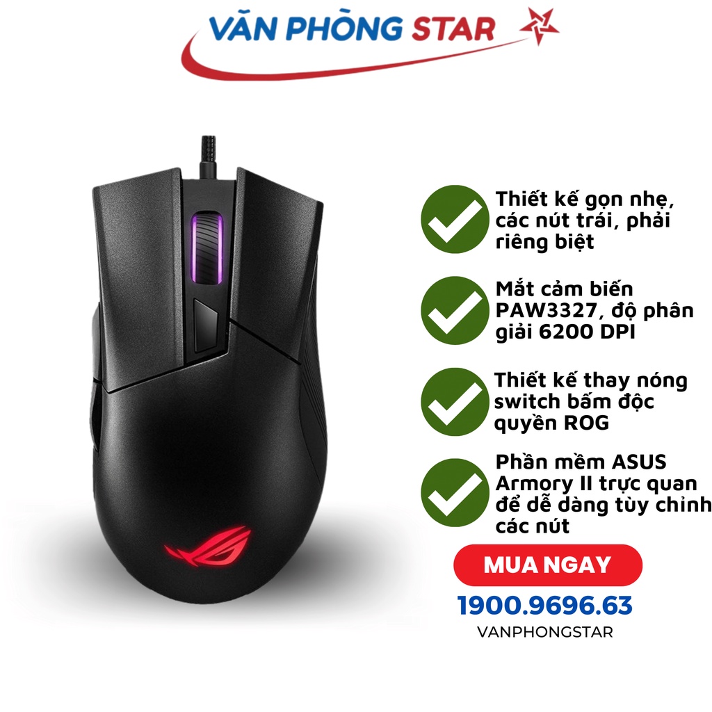 Chuột Chơi game Asus ROG Gladius II Core