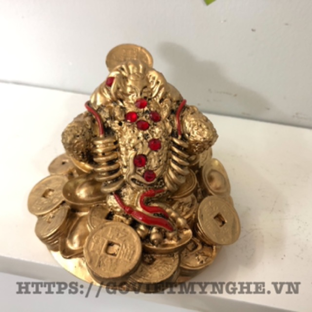 Tượng Đá Cóc Thiềm Thừ 3 Chân Phong Thủy N1 - Màu Nhũ Vàng - Size nhỏ - Cao 6cm | BigBuy360 - bigbuy360.vn