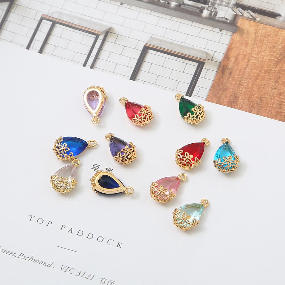 Mặt trang sức vòng cổ / vòng tay / khuyên tai đính đá zircon lấp lánh dùng làm đồ thủ công