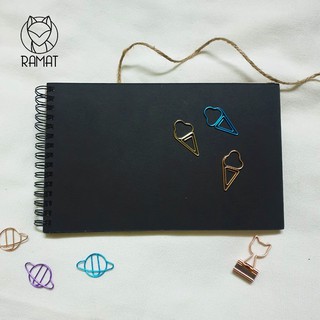Sổ dán ảnh - Album ảnh bìa đen gáy lò xo - Gáy sổ chiều rộng