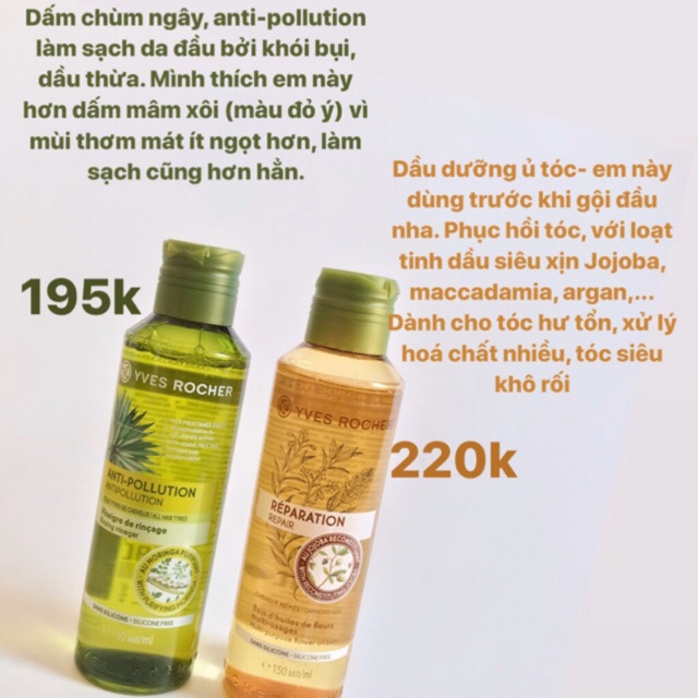 (Hàng mới về) Dấm / Giấm xả rinsing vinegar Yves Rocher