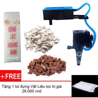 Máy lọc bể cá RS 9800 + Bông lọc + 100gr đá nham thạch + 100gr san hô tặng 1 túi đựng vật liệu lọc