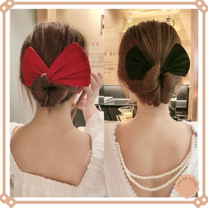 Kẹp Tóc Nơ Vải Nữ Xinh Xắn Phong Cách Vintage Hàn Quốc Hot Trend - Daube - Ktn01