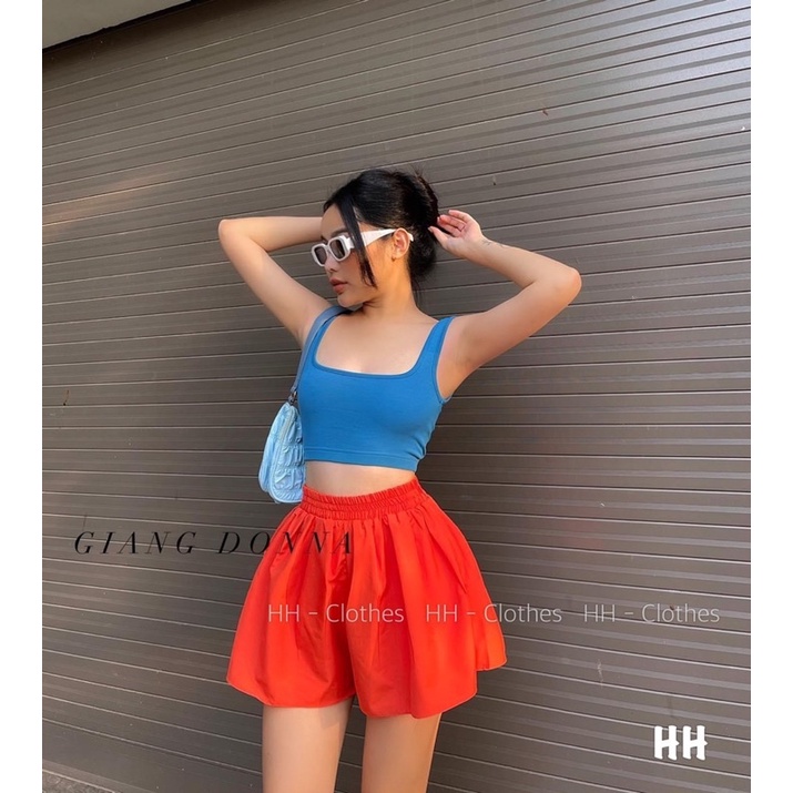 Áo ba lỗ croptop chất zip co giãn, Áo thun kiểu hai dây dáng ôm AS2804 - NhiNhi Shop
