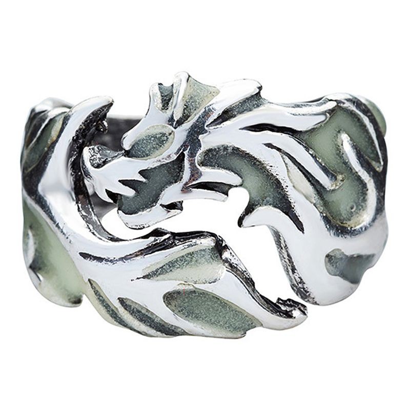 Nhẫn khắc hình rồng dạ quang độc đáo cá tính dành cho nam