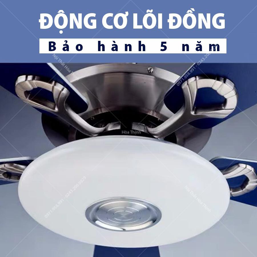 Quạt trần đèn cánh xanh Classic Blue QTD-01C, Bảo hành 5 năm