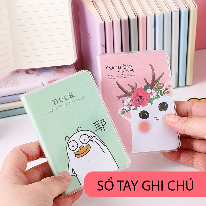 Sổ Ghi Chú Note Mini Có Dòng Kẻ Họa Tiết Xinh Xắn Nhỏ Gọn Tiện Lợi Tập Viết Note Học Tập Cho Học Sinh Cute Hoạt Hình