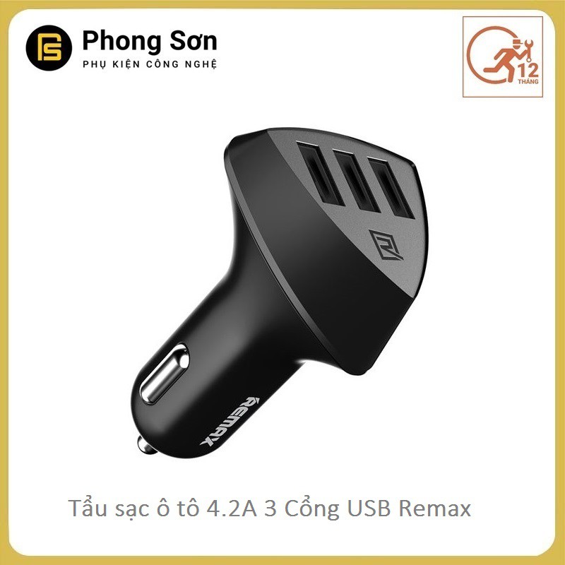 Tẩu sạc ô tô 3 USB Aliens Remax