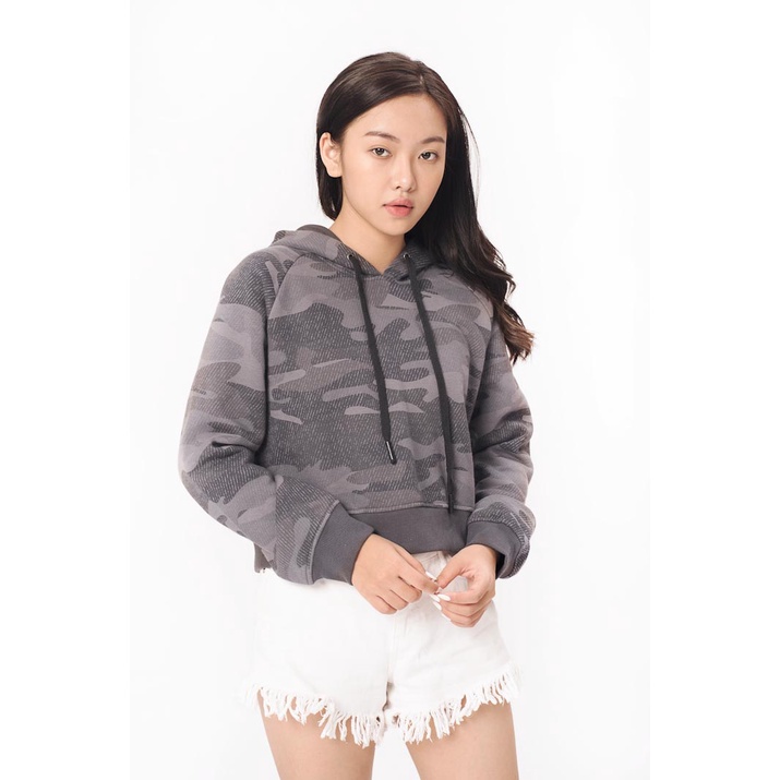 Áo Hoodie Nỉ Mũ Nữ BOO Dáng Croptop Màu Sắc Basic Phong Cách Thời Trang Cá Tính