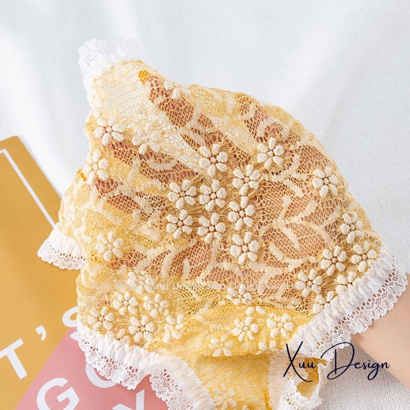 Quần lót nữ Wexuu quần lót ren thêu hoa cao cấp, ren xuyên thấu thông thoáng gợi cảm - QC114