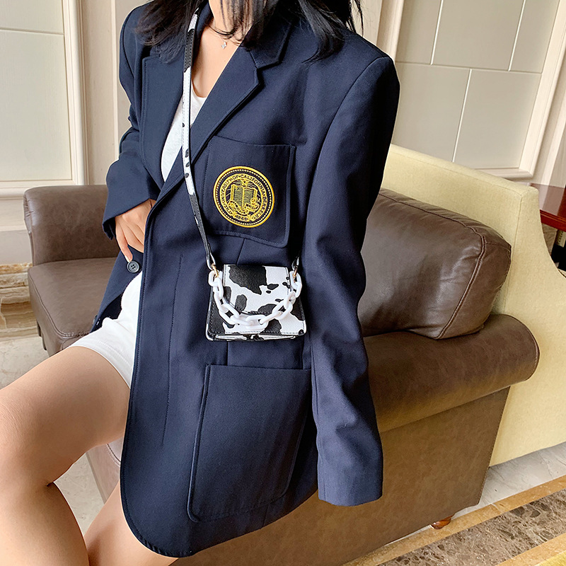 Túi Xách Đeo Chéo Họa Tiết Da Bò Sữa Thời Trang Nữ IELGY