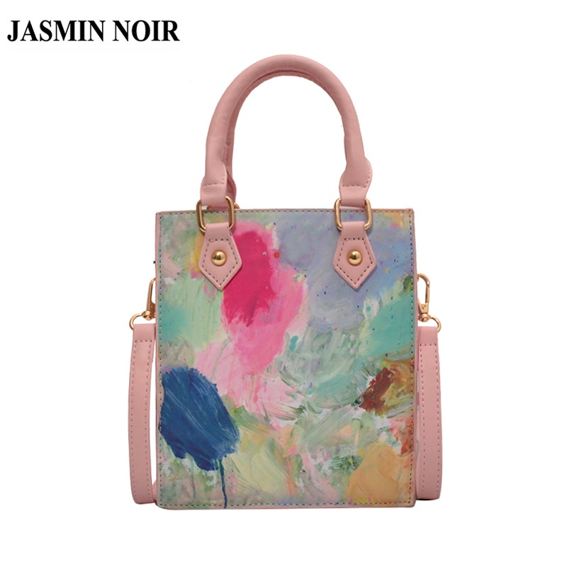 JASMIN NOIR Túi Đeo Chéo In Hoa Thiết Kế Đơn Giản Thời Trang Cho Nữ