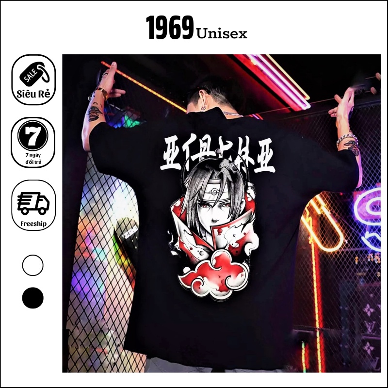 Áo Thun Tay Lỡ Form Rộng 1969Unisex Áo Phông Unisex Nam Nữ Form Rộng Tay Lỡ Thời Trang Nhật Bản SASUKE NARUTO