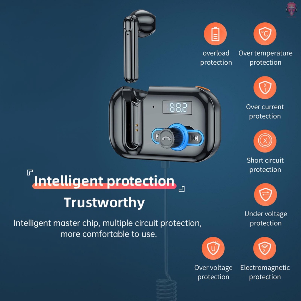 Bộ Truyền Tín Hiệu FM Không Dây T2 BT5.0 Rảnh Tay Kèm Micro Và Sạc Nhanh USB Dành Cho Xe Hơi