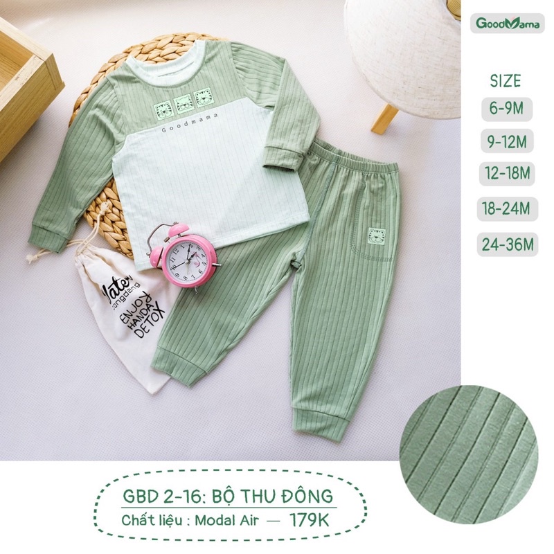 GoodMama - Bộ quần áo dài tay thu đông GBD2-16
