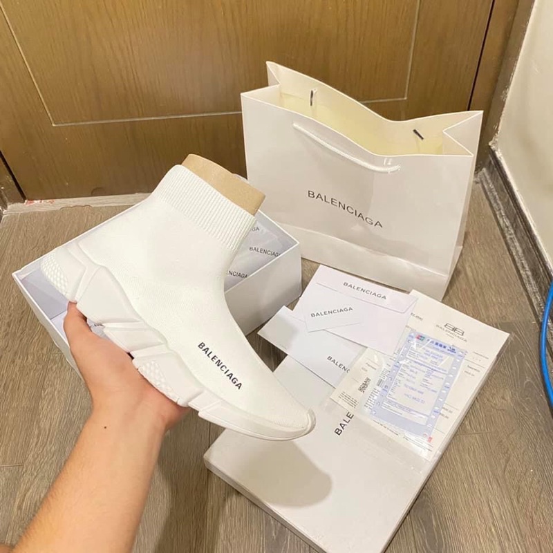 GIẦY BA.LEN.CIAGA TRẮNG CỔ CHUN 1:1 SC [ FREESHIP + BOX ]