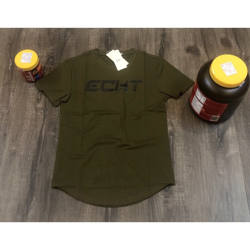 ÁO CÓ TAY GYM NAM ECHT ÁO CỘC TAY ECHT THỂ THAO THUN COTON CAO CẤP