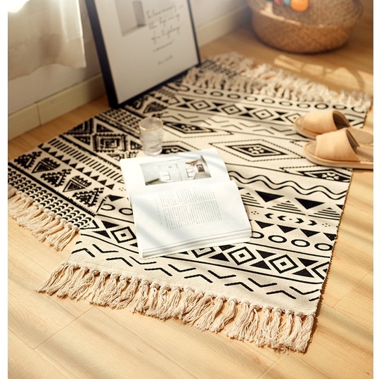 THẢM CHỮ NHẬT, họa tiết vintage, phụ kiện decor phòng khách, trang trí phòng ngủ siêu đẹp