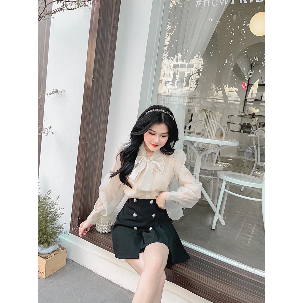 Áo sơ mi nữ thắt nơ cổ xinh xắn siêu hot hit Nina Shirt | BigBuy360 - bigbuy360.vn