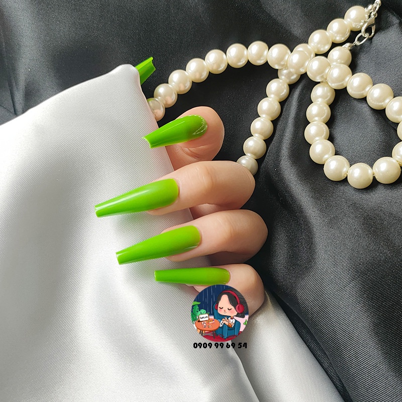 [ 1169 - 18 XANH BƠ ] MÓNG CỨNG - SƠN BÓNG - Phom Thang Dài Xtra [Tặng Miếng Dán Và Dụng Cụ] Lẻ