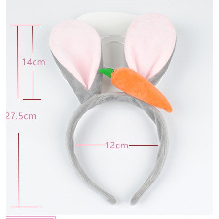 Cài tóc băng đô tai thỏ cà rốt ngộ nghĩnh màu ngẫu nhiên DTonline