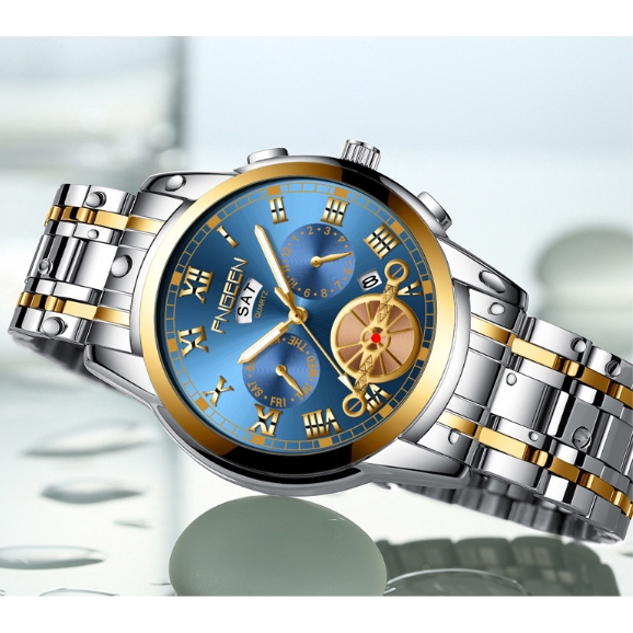 Đồng Hồ Đeo Tay Quartz Mặt Tròn Hiệu FNGEEN