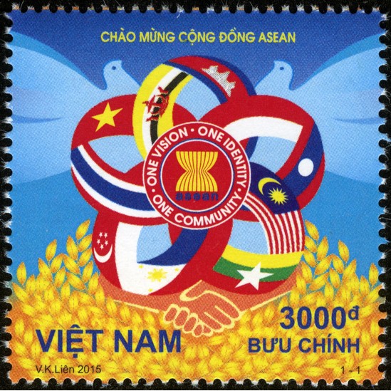 Tem sưu tập MS 1057 Sổ Tem Việt Nam Chào mừng Cộng đồng Asean 2015 ( 1 quyển 10 tem )