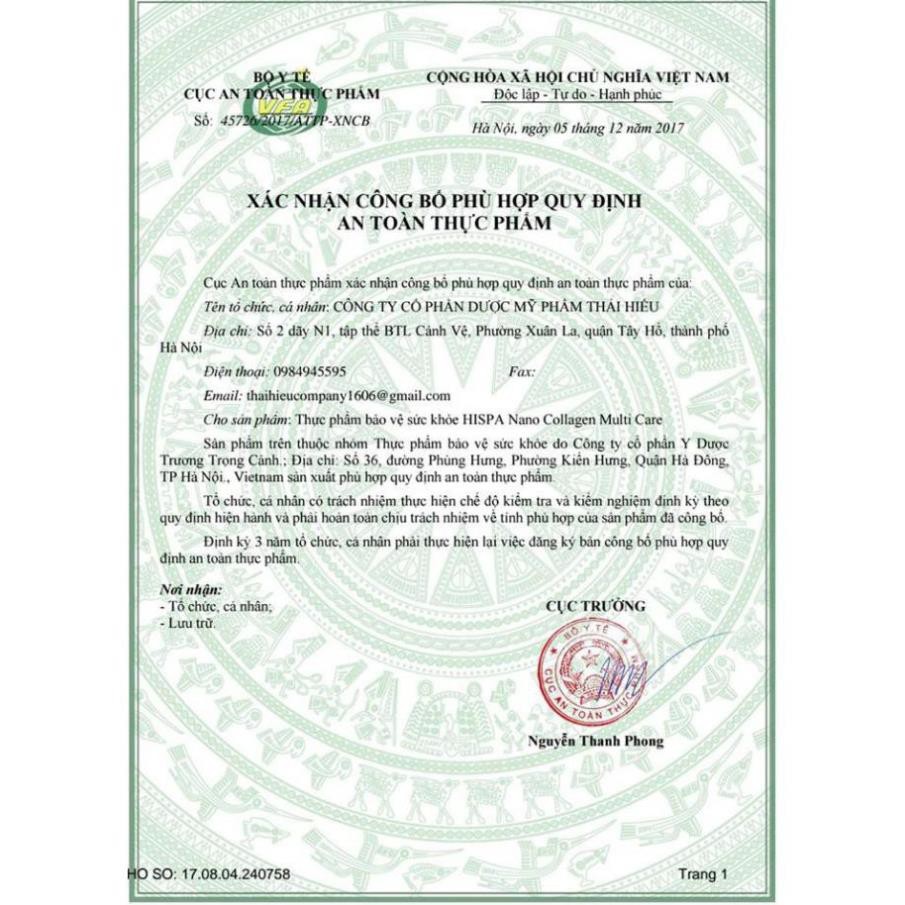 Viên uống NANO COLLAGEN HISPA chính hãng hỗ trợ trị nám tàn nhang đồi mồi tận gốc theo phương pháp đông y | BigBuy360 - bigbuy360.vn