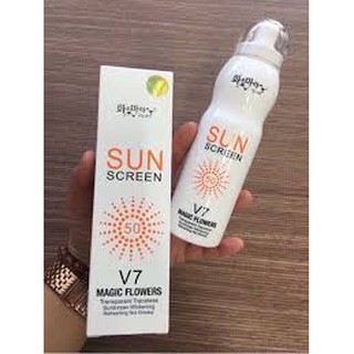 Xịt chống nắng Hàn Quốc Sun Screen V7 Magic Flowers