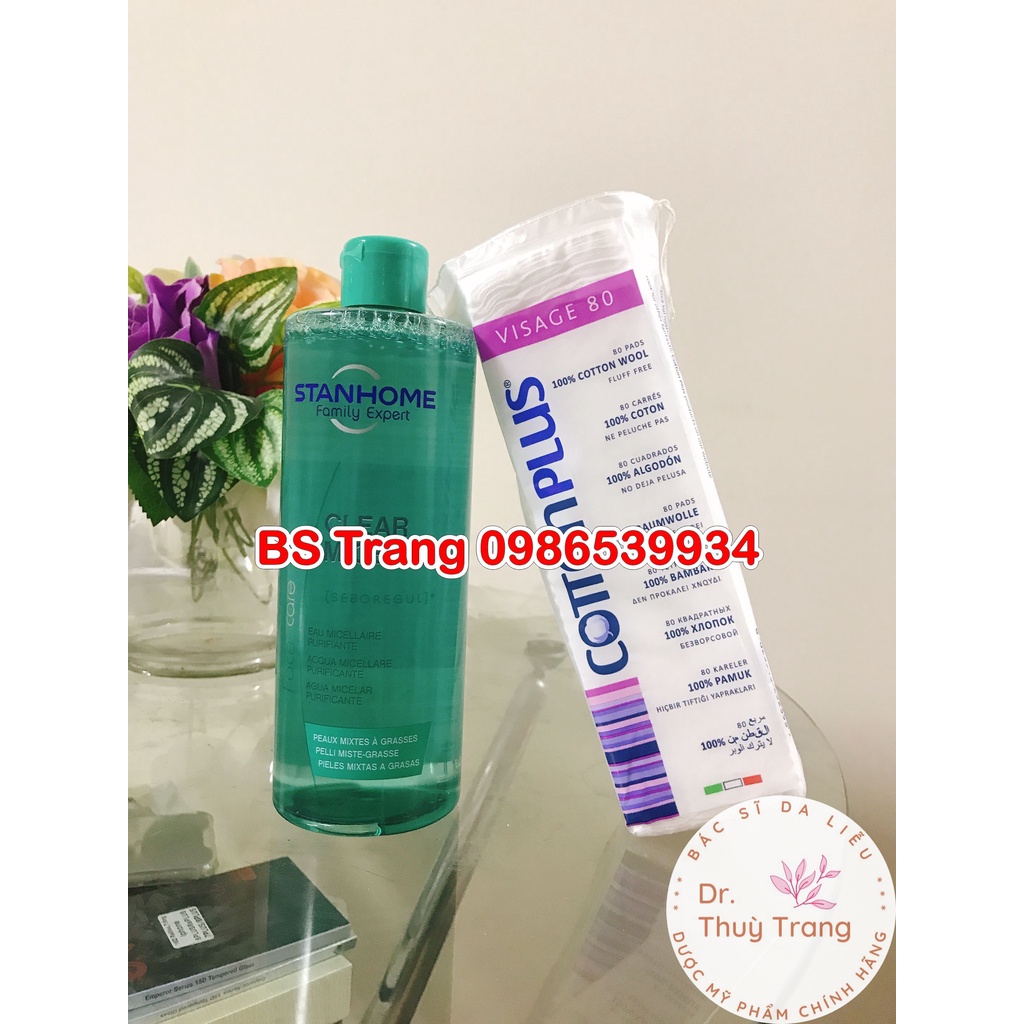 [TEM CHÍNH HÃNG] Nước  tẩy trang 2 trong 1 cho dầu mụn, da nhạy cảm-Stanhome Family Expert clear micellar