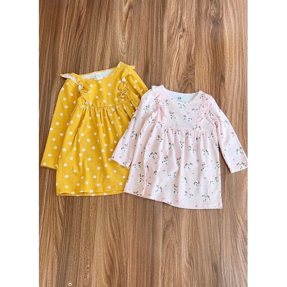Váy hãng HM chất liệu cotton cho bé gái từ 4 tháng đến 4 tuổi