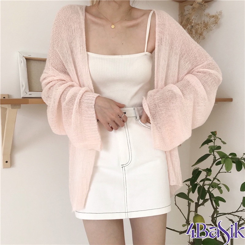 Áo Cadigan len mỏng phong cách Hàn Quốc - 4BASIC