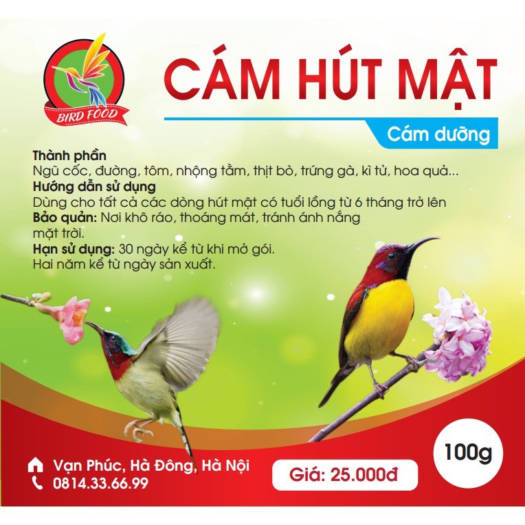 Cám Chim Hút Mật - Cám dưỡng BIRDFOODS gói 100gram