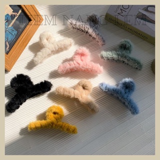 Kẹp tóc càng cua lông mềm nữ tính, xinh xắn dành cho bạn nữ