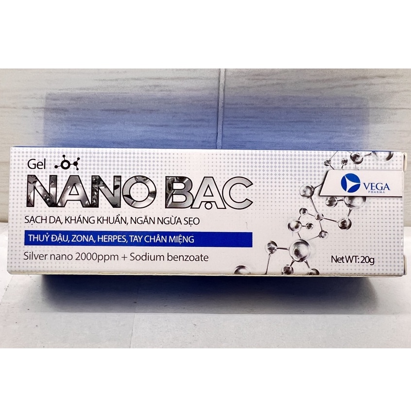 Gel bôi Nano bạc sạch da kháng khuẩn ngăn ngừa sẹo,thủy đậu mẩn ngứa tay chân miệng.suckhoechomoinha