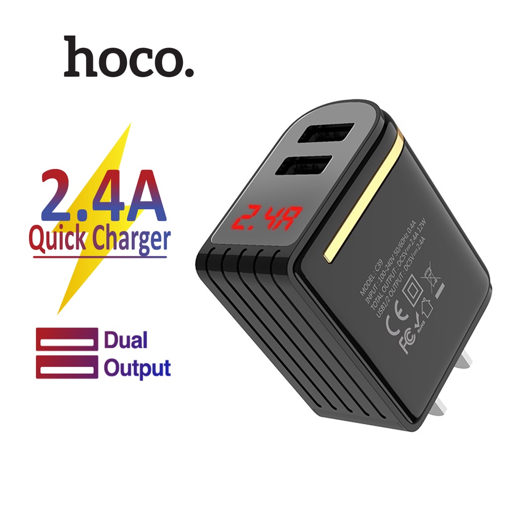 ✅Mới✅Củ Sạc Nhanh 2 Cổng USB 12W Hoco C39 đèn báo led Cốc Sạc Điện Thoại Cổng Usb Cho tất cả điện thoại và tablet