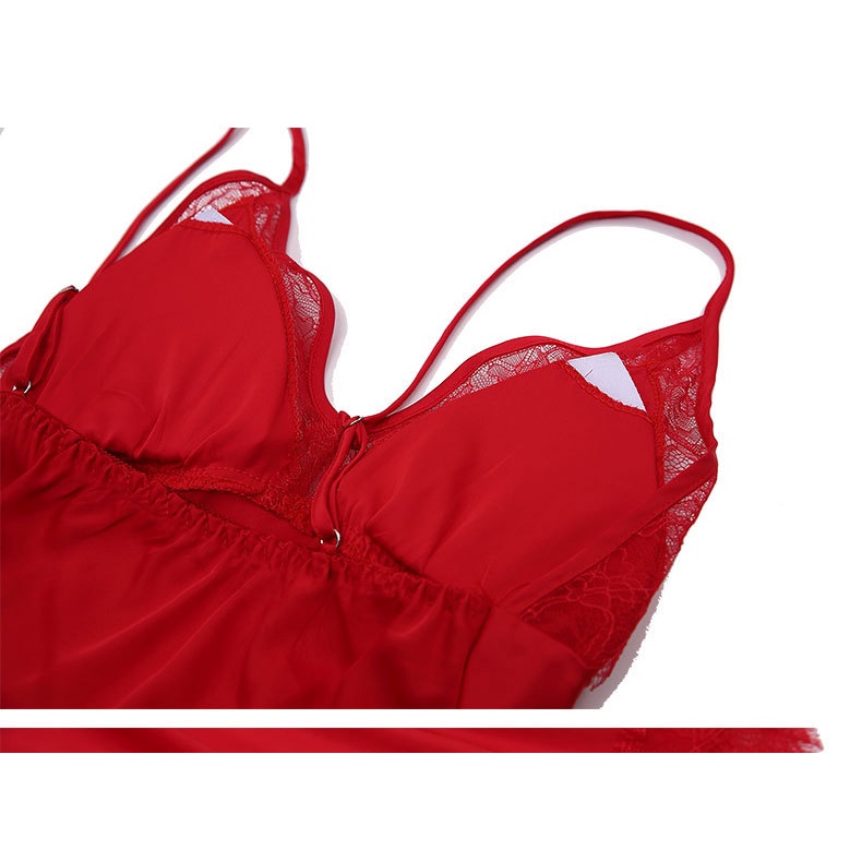 Đầm Ngủ Hai Dây Phối Ren Gợi Cảm Cho Nữ